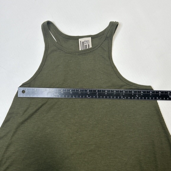 Free People Ribbed Army Green Flowy Racer Back Tank Top Small Urban Outfitters - Picture 8 of 9